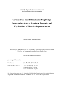 Carbohydrate-Based Mimetics in Drug Design: Sugar Amino Acids