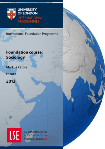 Sociology - University of London International Programmes