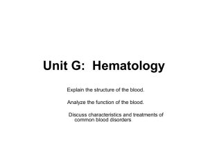 Unit G: Hematology - Catawba County Schools