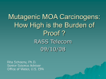 Mutagenic MOA Carcinogens: How Hign Is the Burden of Proof?