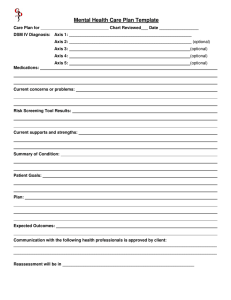 Mental Health Care Plan Template