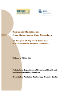 Recovery-Remission from Substance Use Disorders