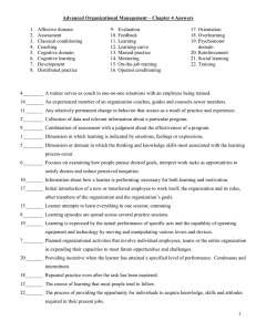 1 Advanced Organizational Management – Chapter 4 Answers 1