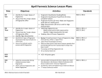 April Forensic Science Lesson Plans Date Objectives Activities