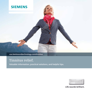Tinnitus relief. - Siemens Hearing Aids