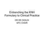 Entrenching the KNH Formulary to Clinical Practice