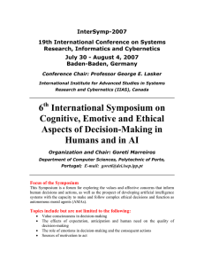 6 International Symposium on Cognitive, Emotive and