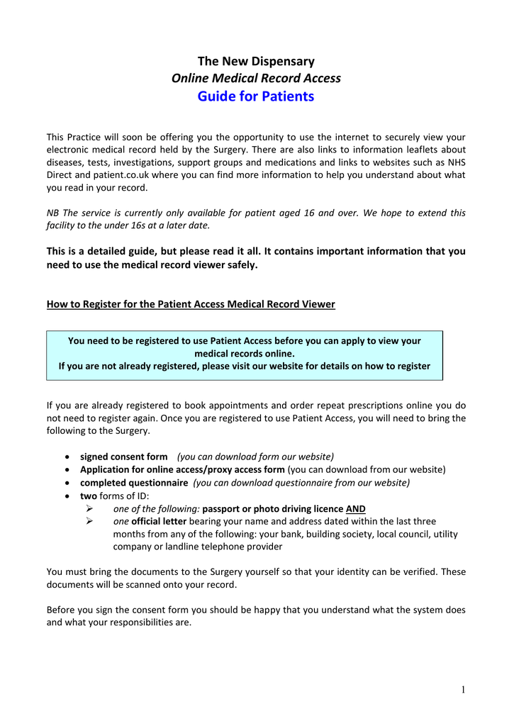 emis access guide for patients