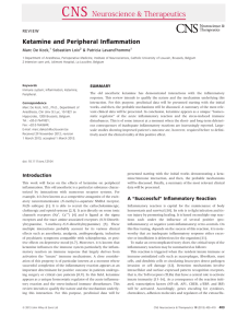 Ketamine and Peripheral Inflammation