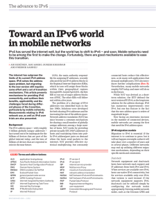 Toward an IPv6 world in mobile networks – mechanisms
