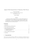 Against Field Interpretations of Quantum Field Theory - Philsci