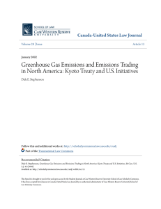 Greenhouse Gas Emissions and Emissions Trading in North America