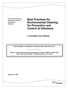 Best Practices for Environmental Cleaning for the Prevention and