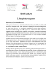 Ninth Lecture 9. Respiratory system