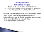Notes Unemployment and Efficiency Wages