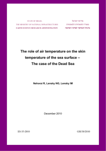 The role of air temperature on the skin temperature of the sea