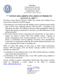 notice regarding dna results prior to august 21, 2015