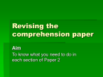 Revising the comprehension paper