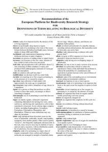 Definitions of terms relating to biological diversity