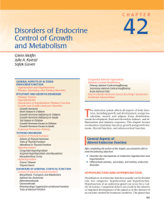 Disorders of Endocrine Control of Growth and Metabolism
