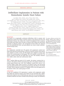 Defibrillator Implantation in Patients with Nonischemic Systolic Heart