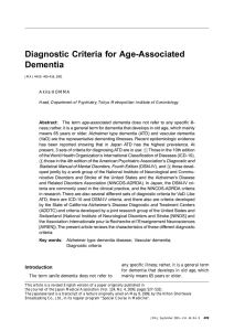 Diagnostic Criteria for Age