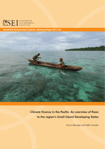 Climate finance in the Pacific: An overview of flows to the region`s