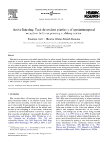 Task-dependent plasticity of spectrotemporal receptive fields in