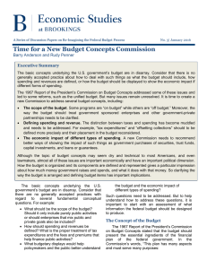 Time for a New Budget Concepts Commission