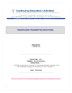 transfusion transmitted infections