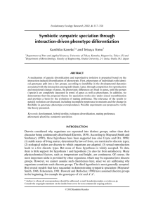 Symbiotic sympatric speciation through interaction