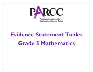 PARCC Mathematics Grade 5 Evidence Statements