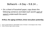 Bellwork * A Day * 9.2.14