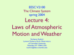 Lecture 4: Laws of Atmospheric Motion and