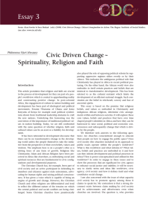 Civic Driven Change~ Spirituality, Religion and Faith