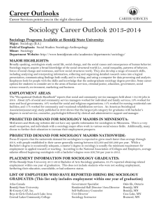 Sociology Career Outlook 2013-2014