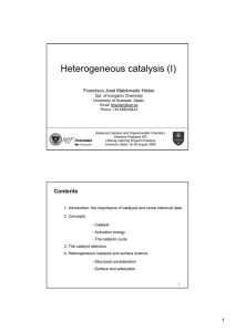 Heterogeneous catalysis (I)