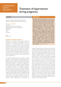 Treatment of hypertension during pregnancy