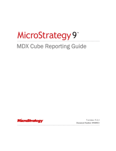 MicroStrategy MDX Cube Reporting Guide