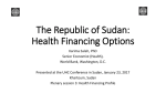 Health Financing Options for Sudan