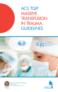 Massive Transfusion in Trauma - American College of Surgeons