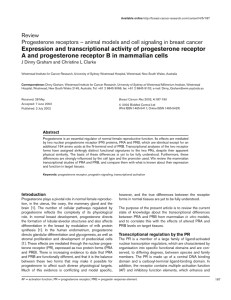 Expression and transcriptional activity of progesterone receptor A