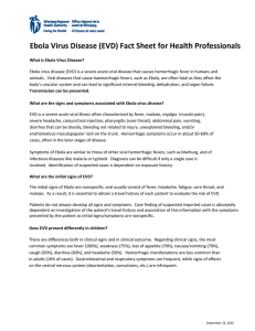 Ebola Virus Disease (EVD) Fact Sheet for Health Professionals