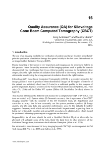 Quality Assurance (QA) for Kilovoltage Cone Beam