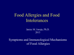 Lecture 1 Food Allergy Immunology and Symptoms