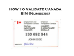 How To Validate Canada SIN (Numbers)