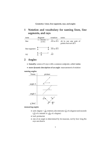 Lines, line segments, rays and angles