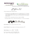 Activity Sheet for the December, 2014, MATHCOUNTS Mini Try