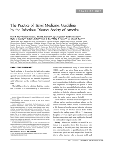 The Practice of Travel Medicine: Guidelines by the Infectious