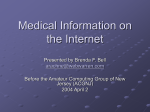 Medical Information on the Internet